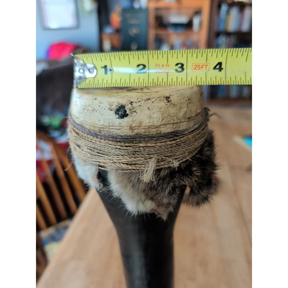 Kundu Tribal New Guinea Wood Drum Fur Trim Drum Head Needs Tightening